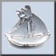 12303 Glass Treasures-Sailboat Matte Bright Crystal (Qty. 1) THUMBNAIL
